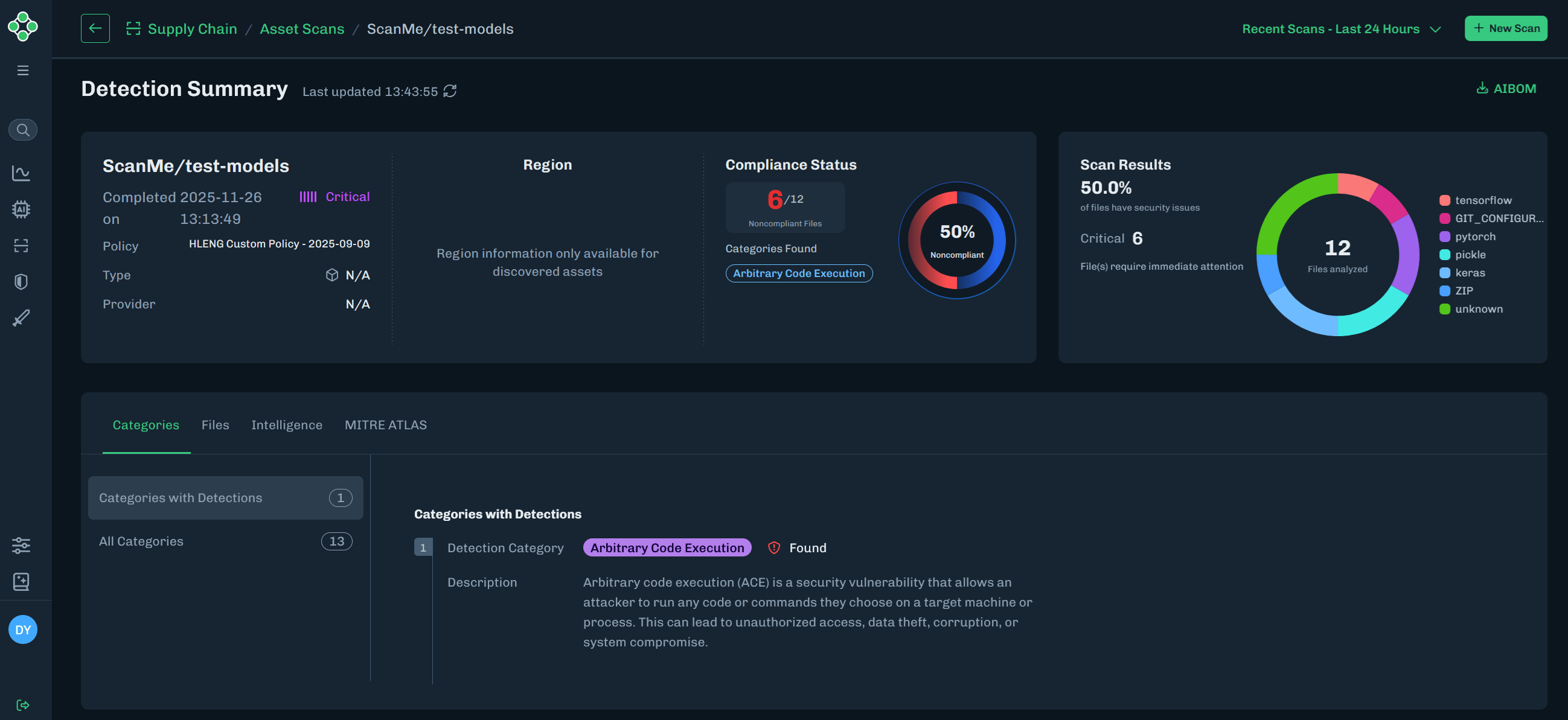 Detection Summary Section