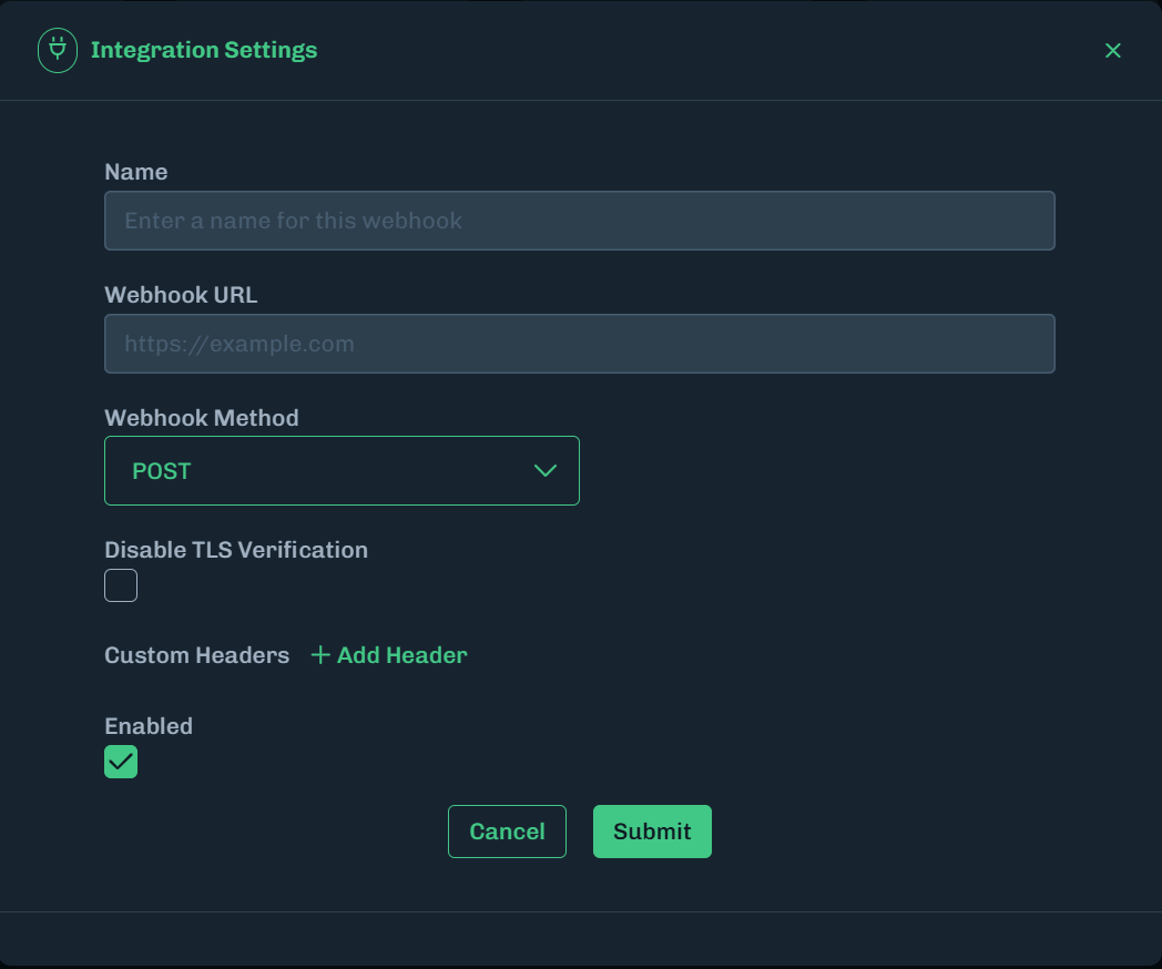 Webhook Configuration