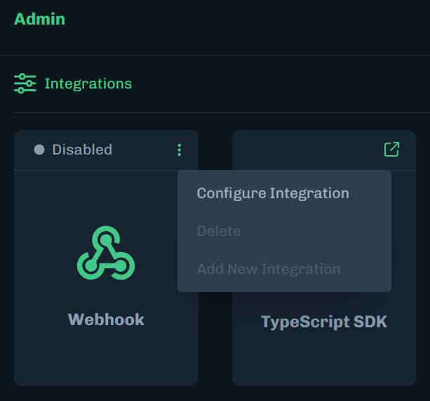 Webhook Menu