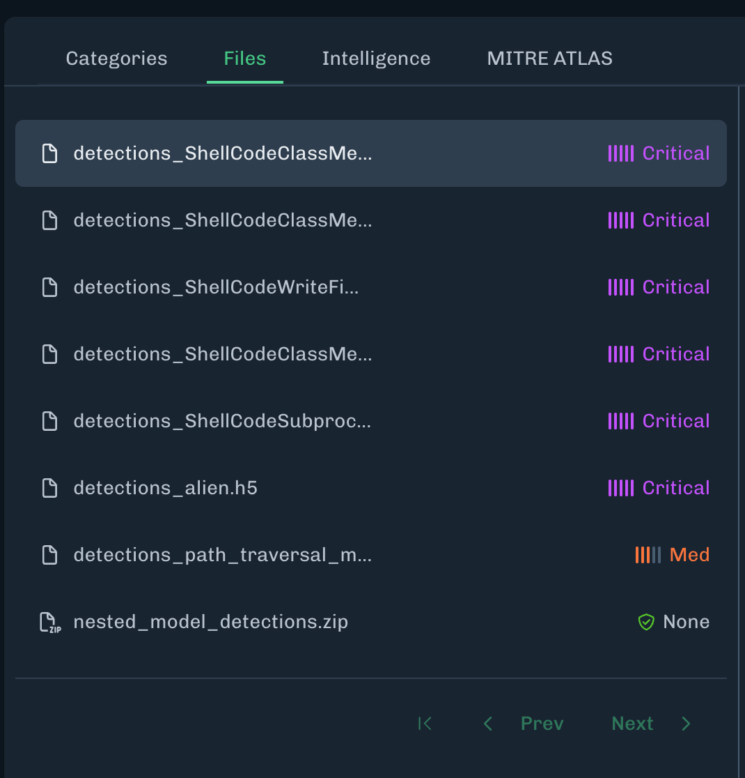 Pagination for Files Tab for Scan Details