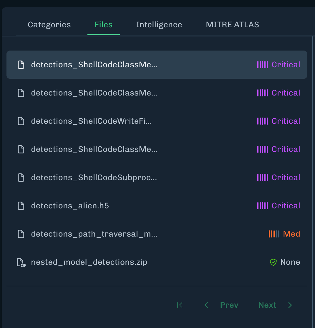 Pagination for Files Tab for Scan Details