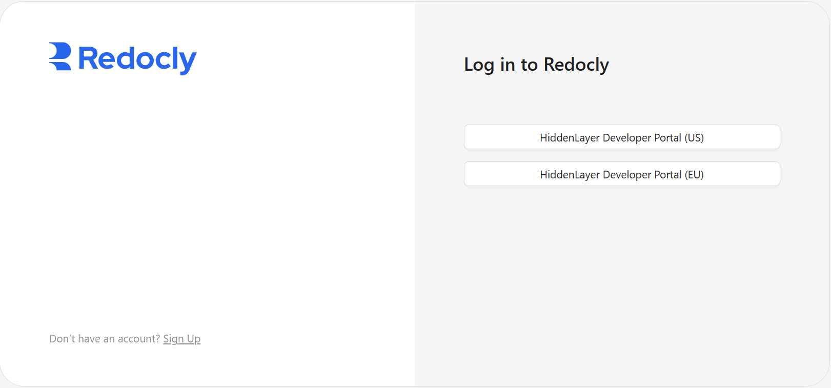 Select Developer Portal EU or US