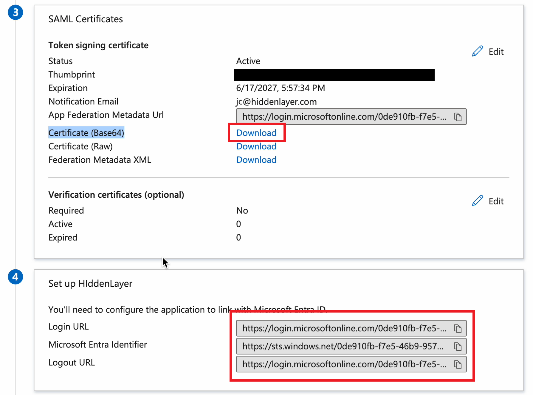 Microsoft Entra SAML Certificate