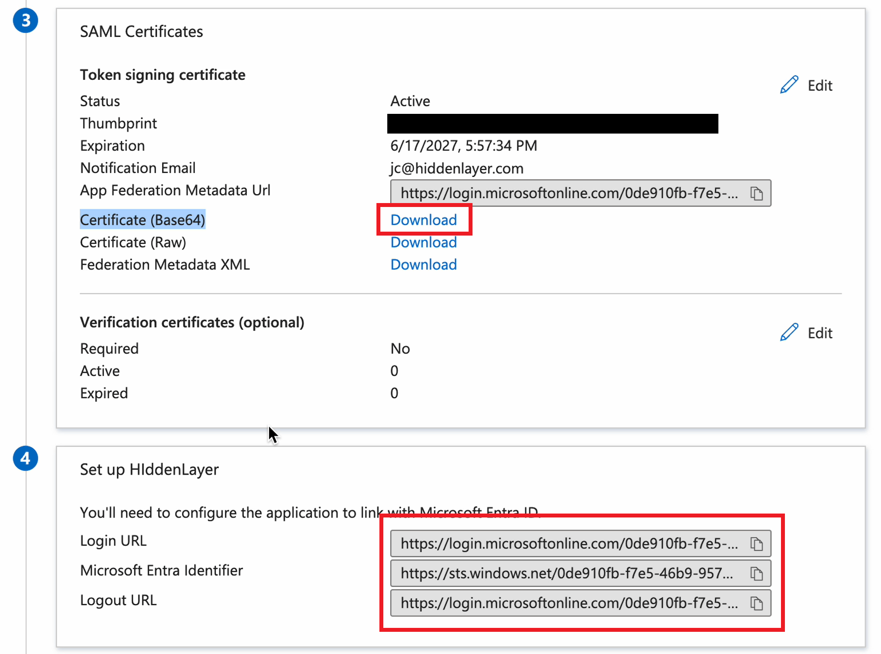 Microsoft Entra SAML Certificate