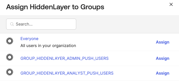 Okta Profile Editor Assign Groups to Application