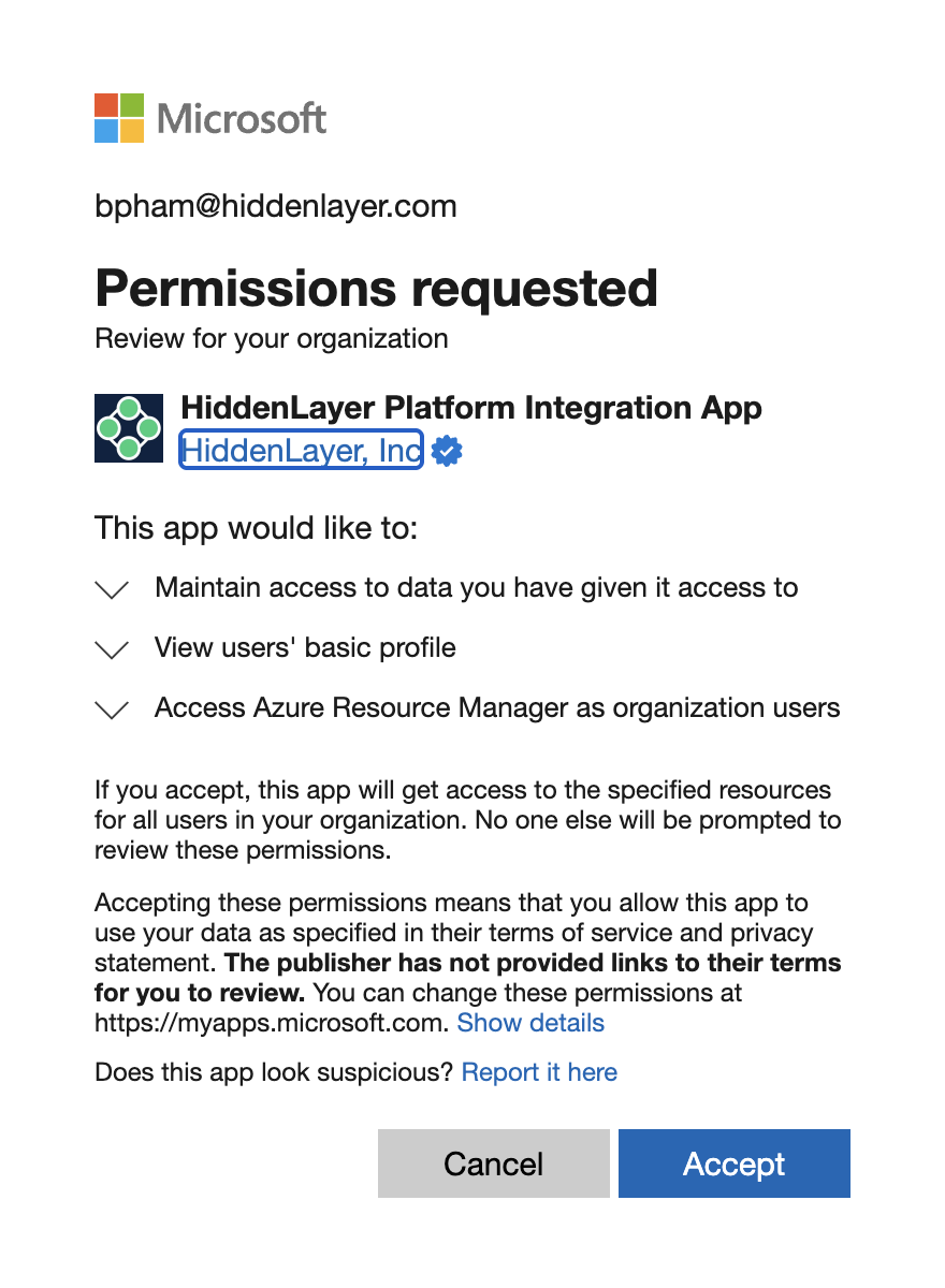 Azure Integration Permissions