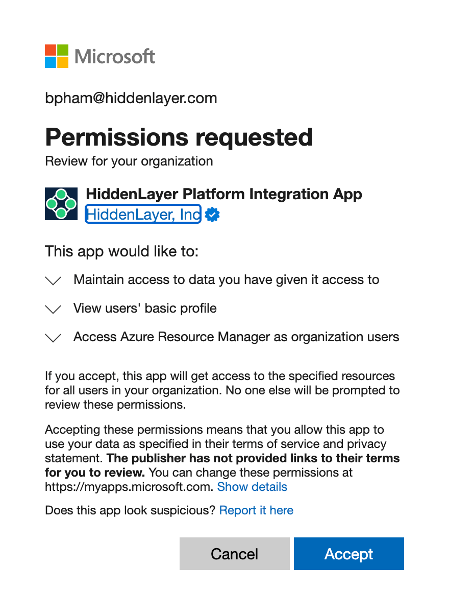 Azure Integration Permissions