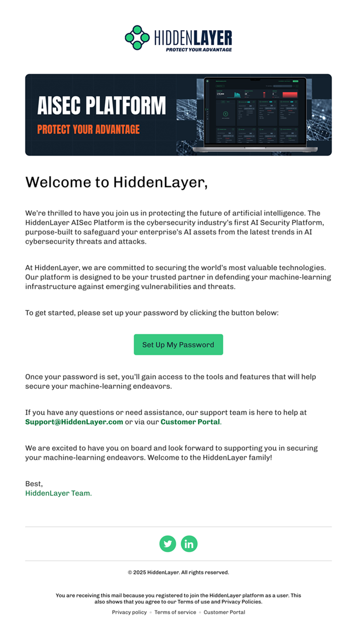 Set Up Password Email