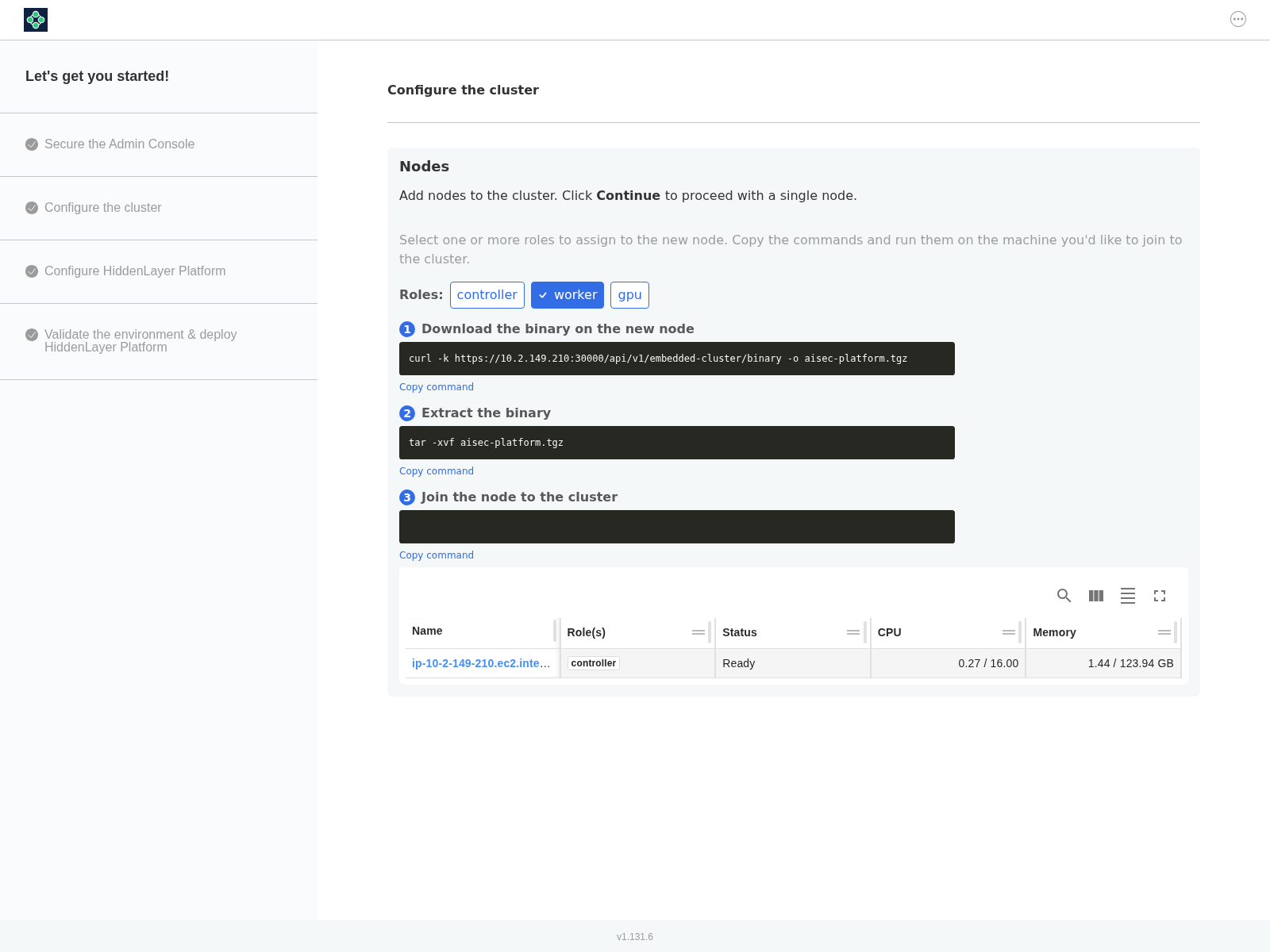 Add nodes to cluster