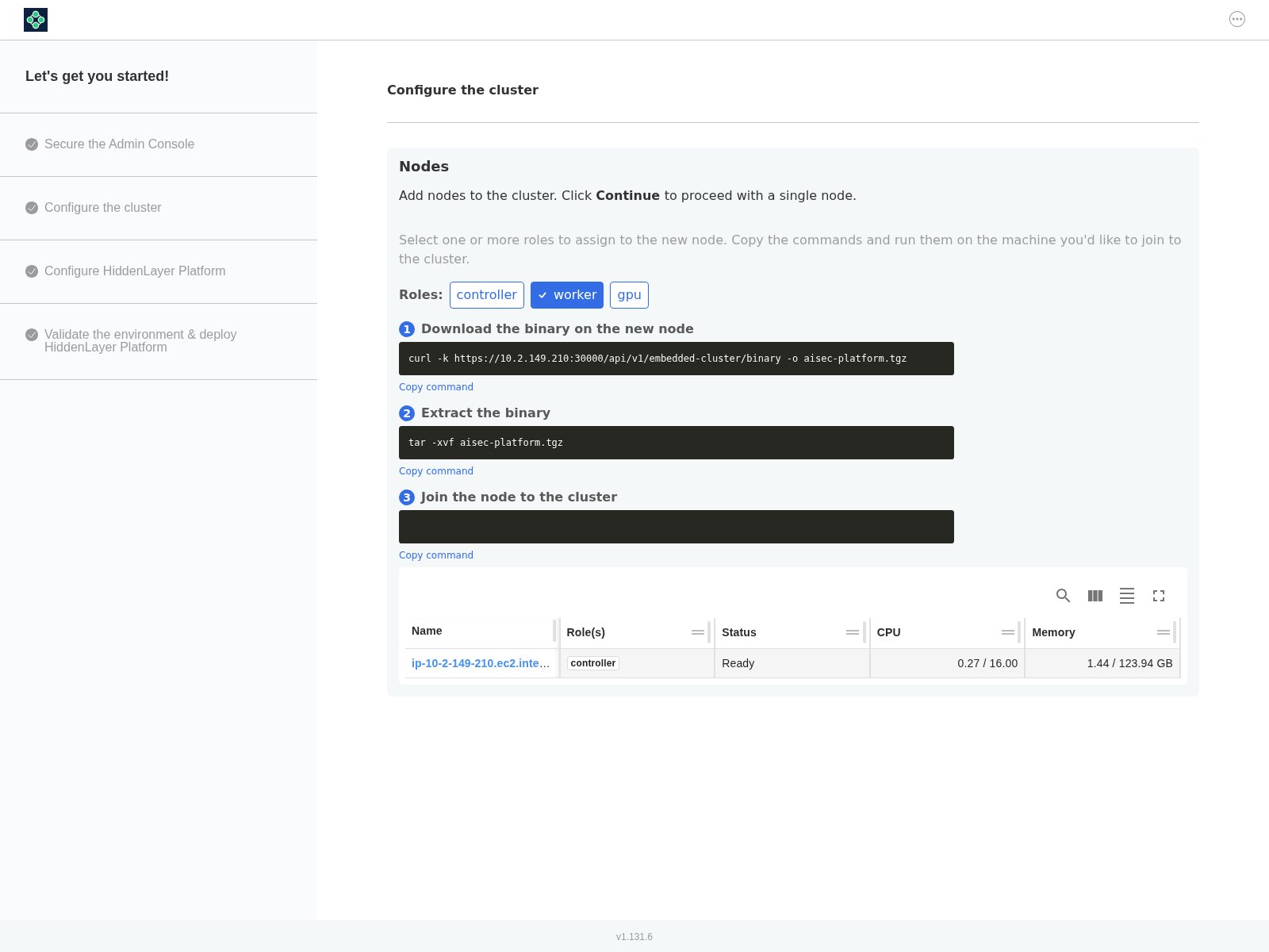 Add nodes to cluster