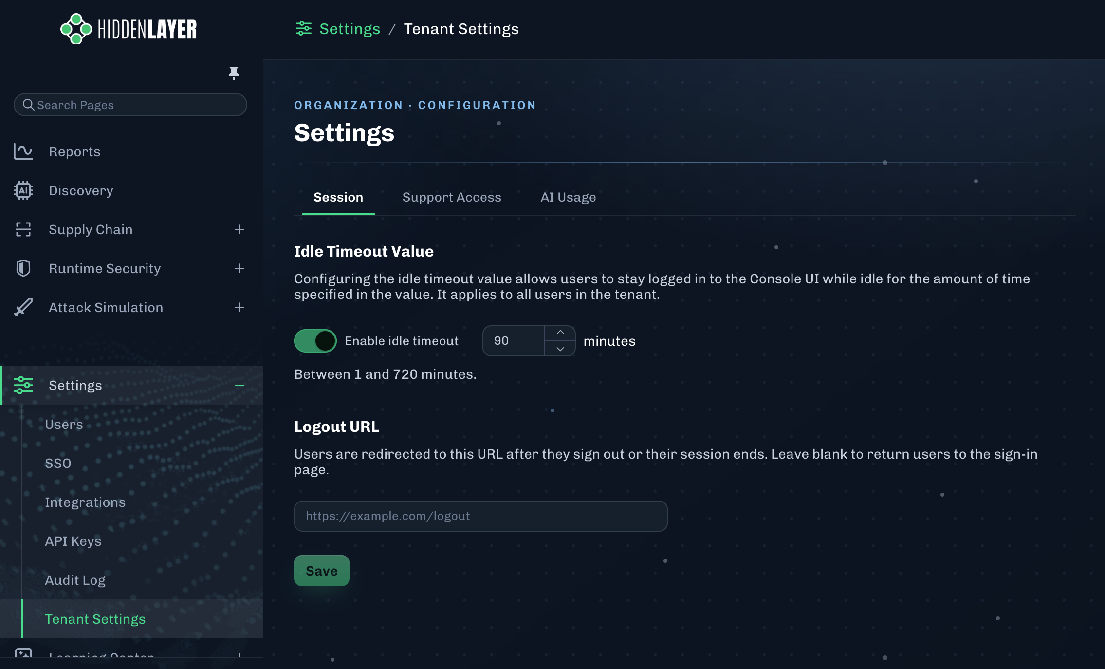 Tenant Settings