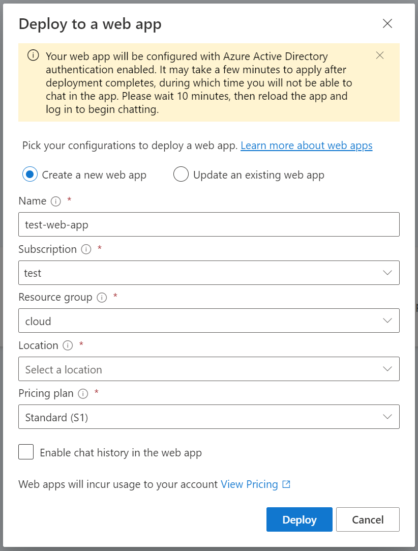 Deploy to Web App