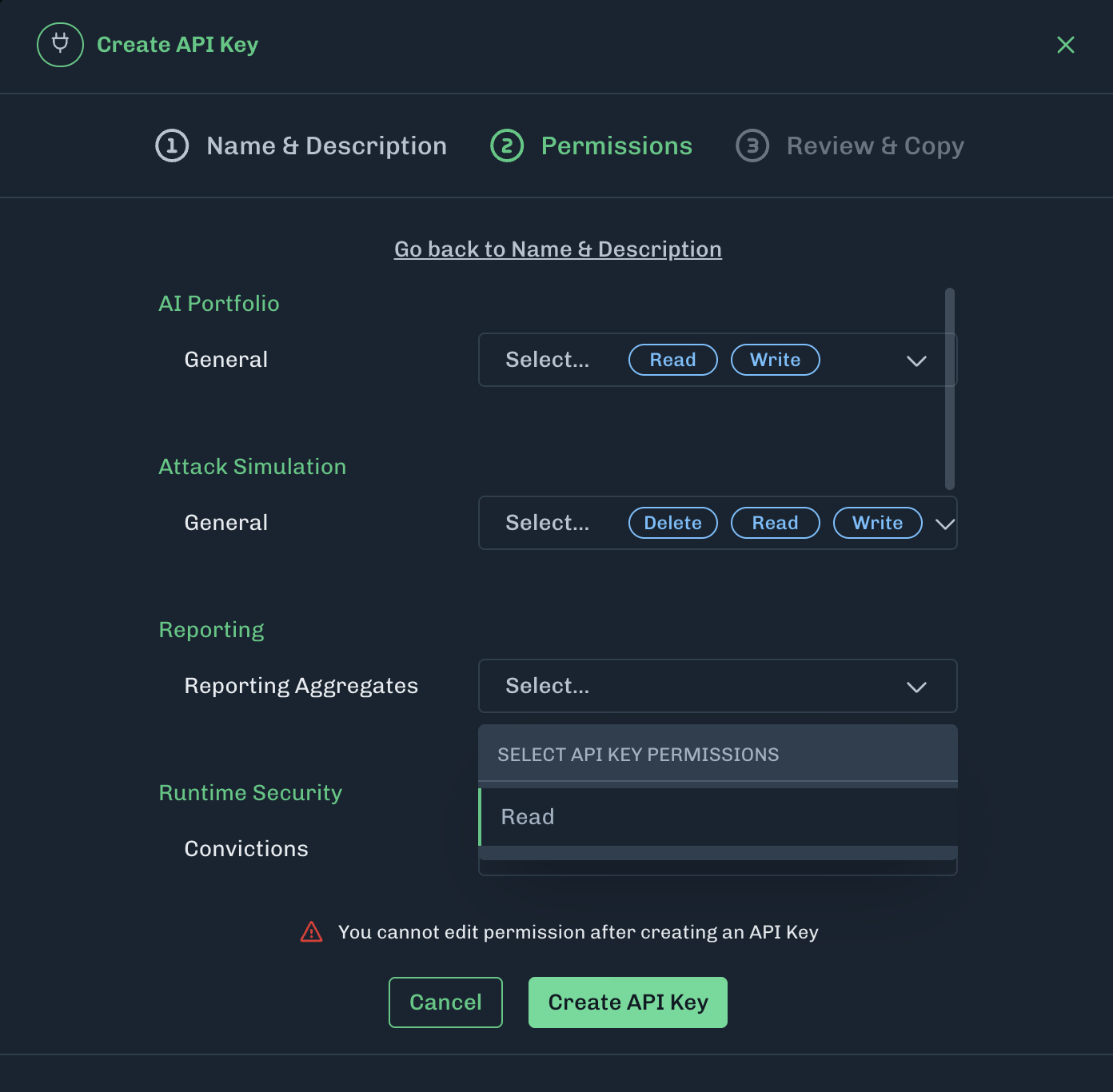 API Key Permissions Update