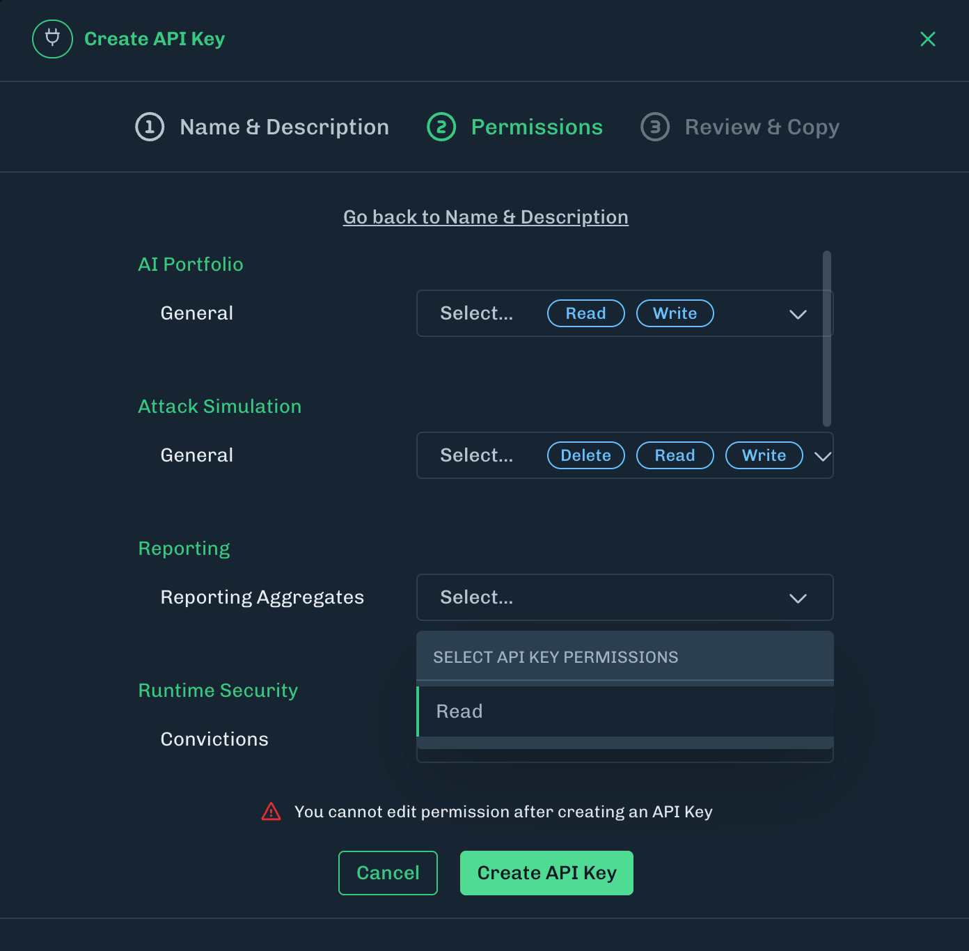 API Key Permissions Update