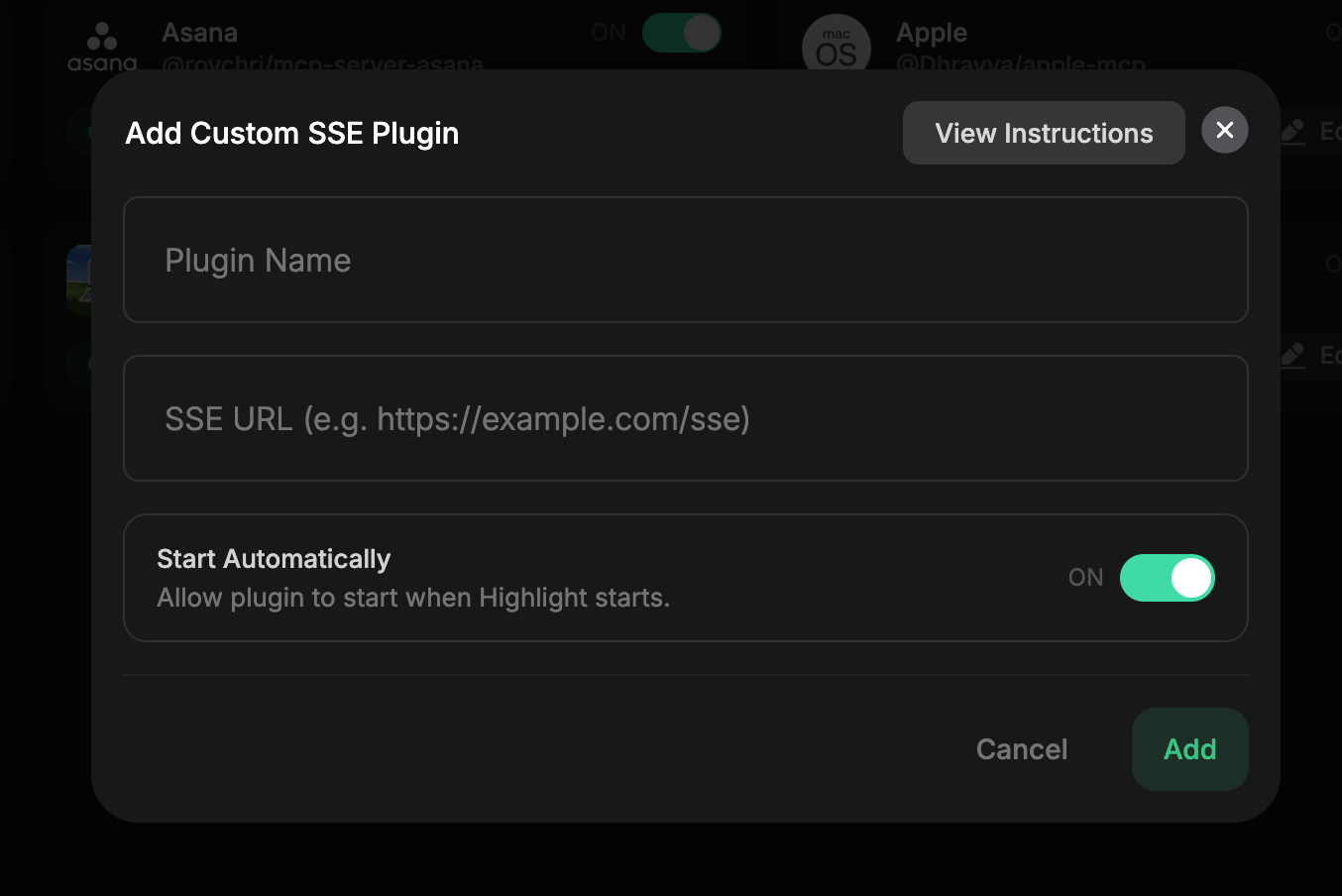SSE Plugin Setup