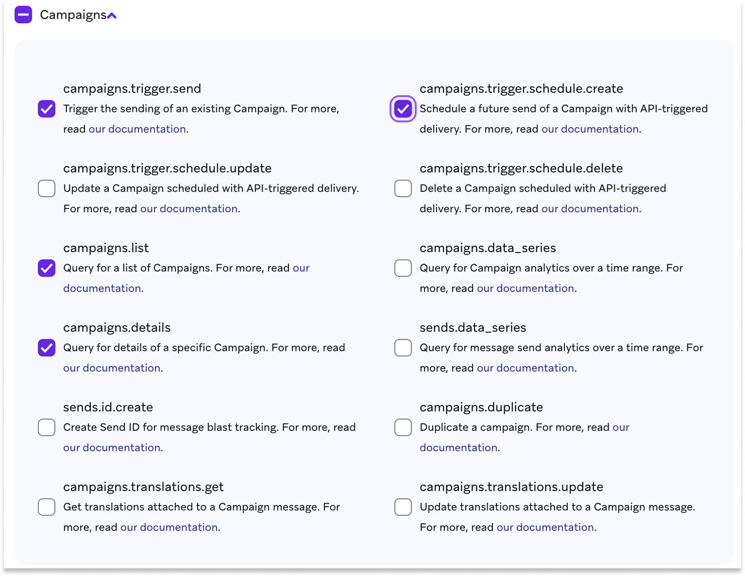 Campaign permissions