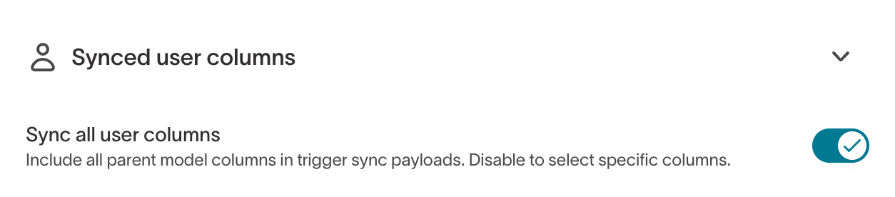 Synced user columns on agent Configuration tab
