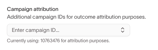 Campaign attribution in advanced settings