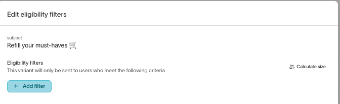 Audience eligibility at the individual variant option level (continued)