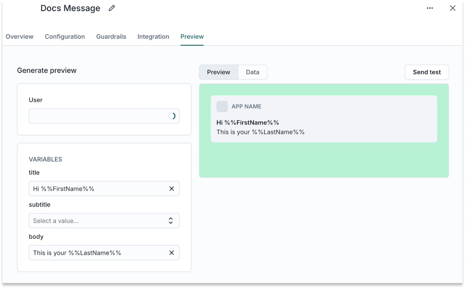 Personalization strings