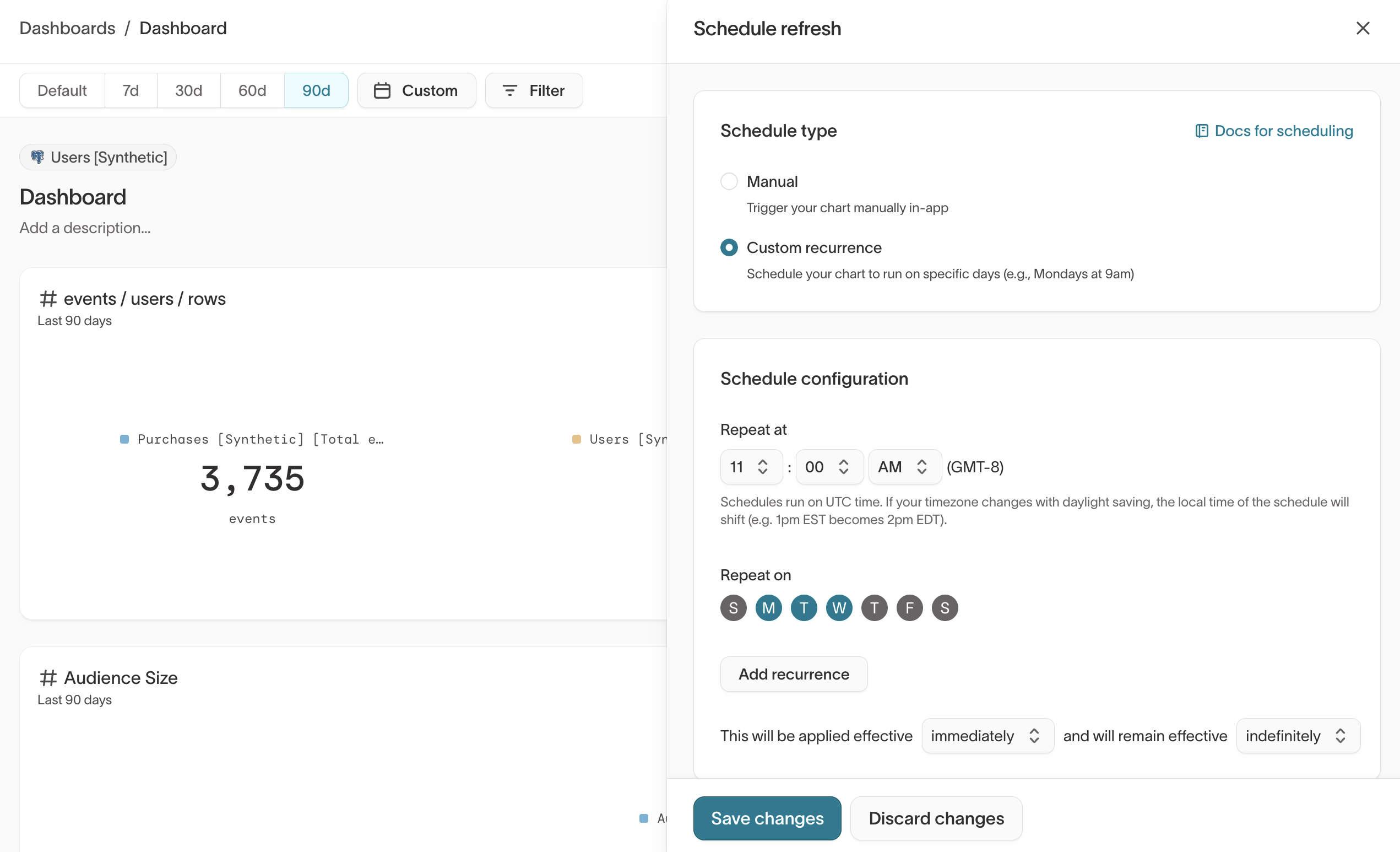 Dashboard refresh