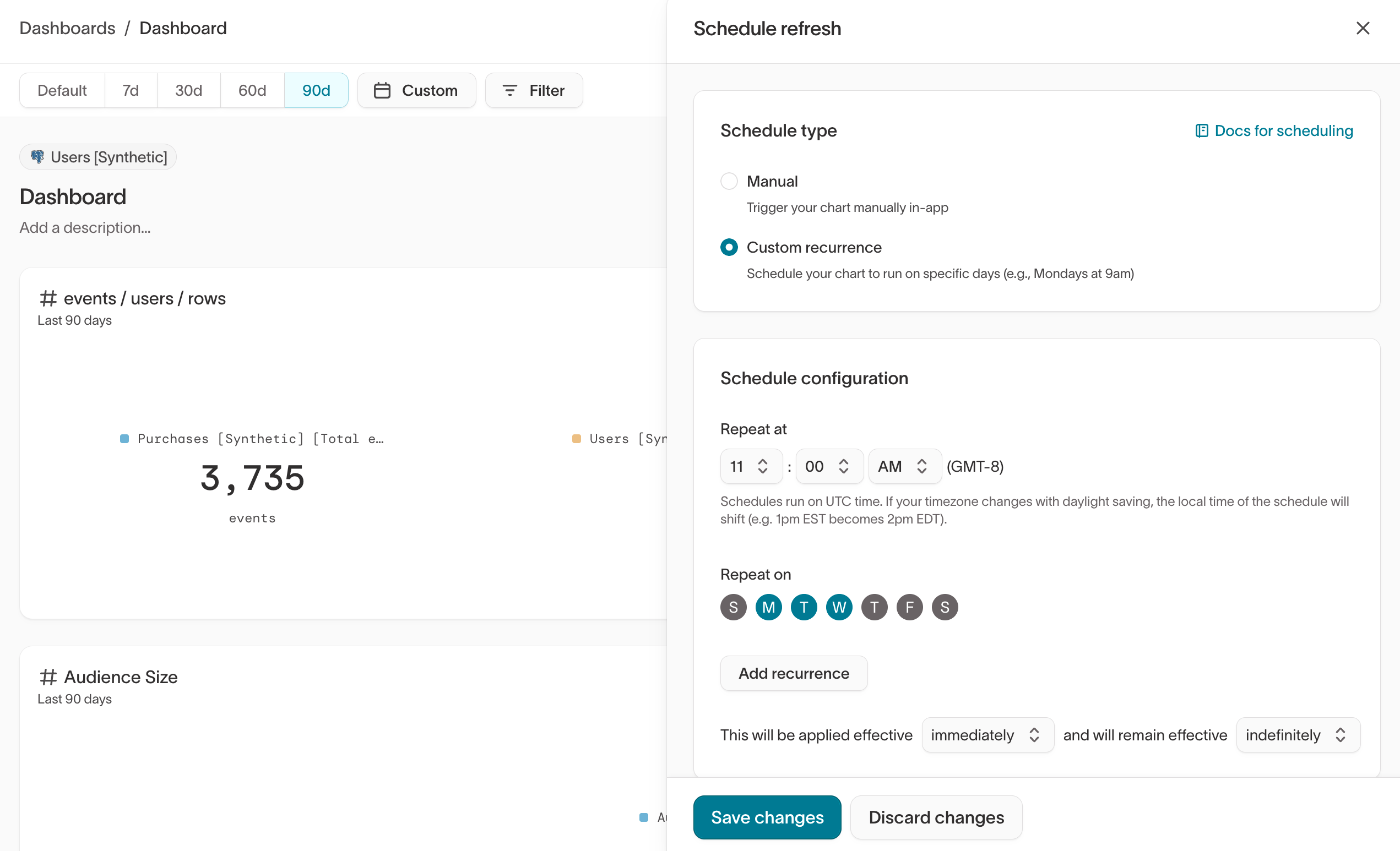 Dashboard refresh