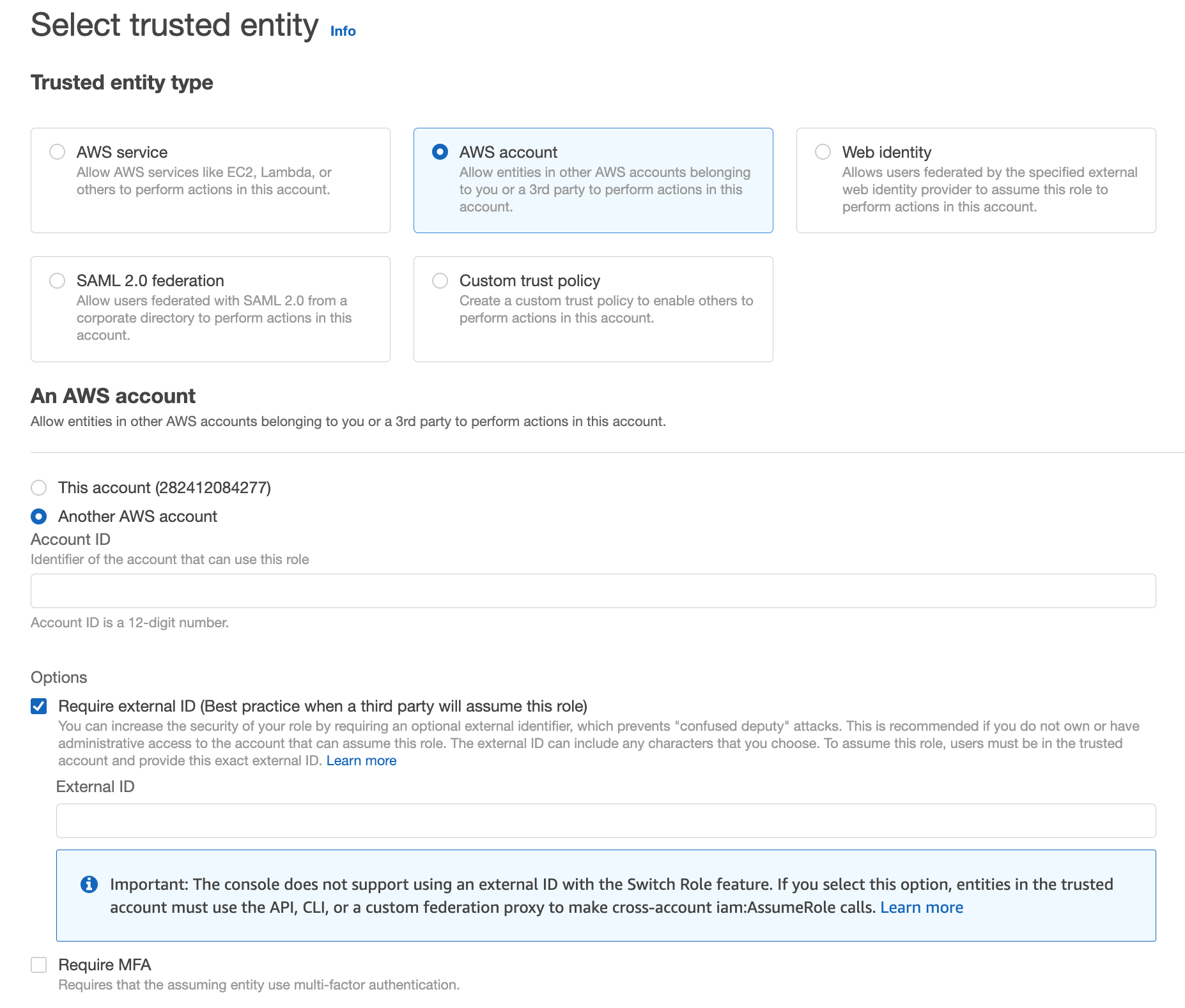 AWS account configuration
