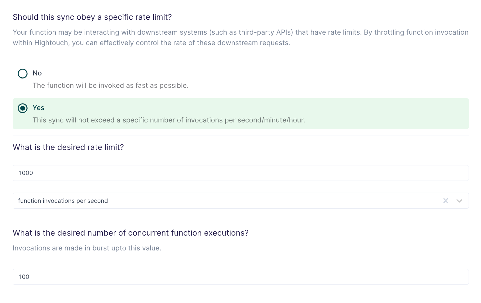 Configuring rate and concurrency limits in Hightouch