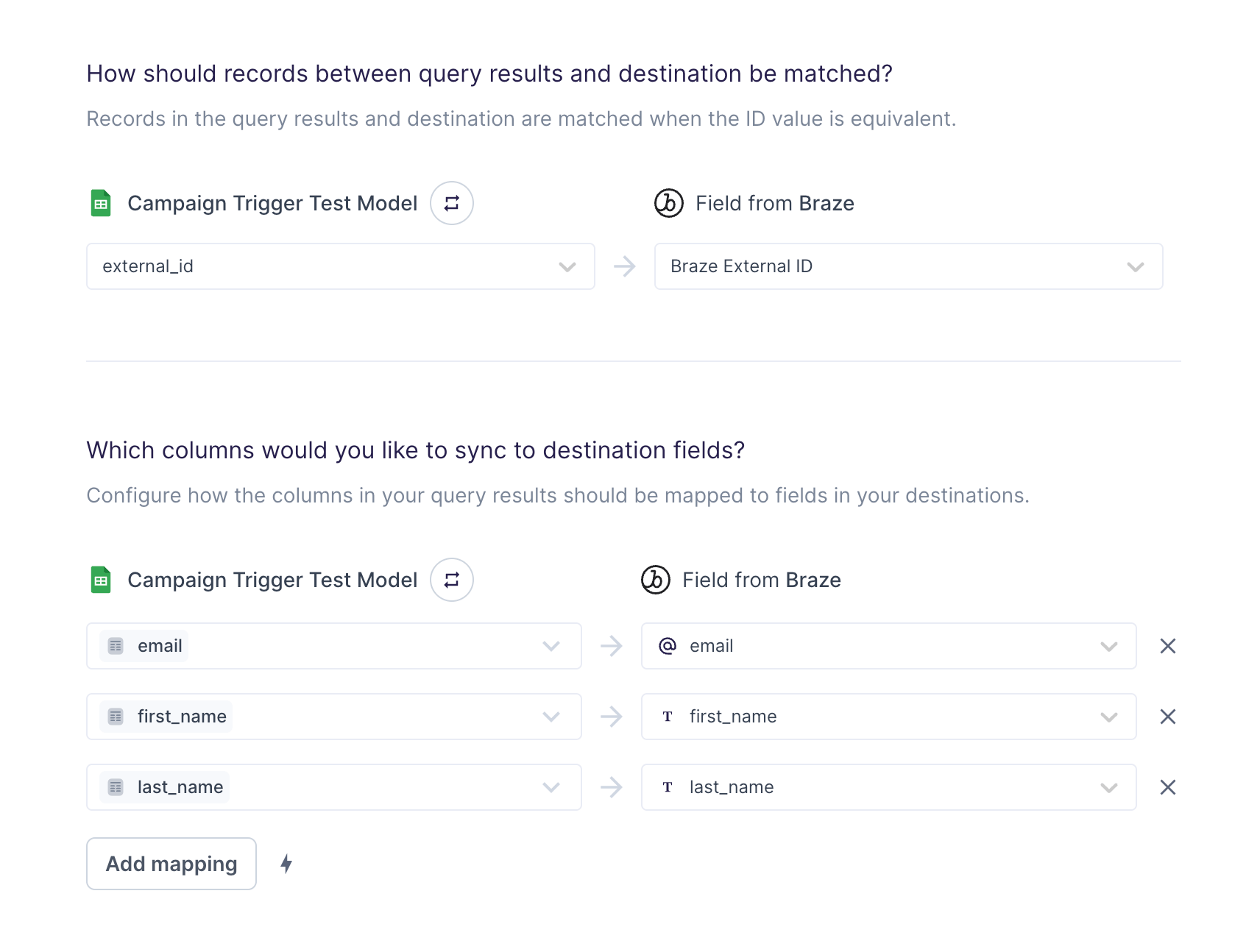 Syncing information from Google Sheet to Braze using Hightouch