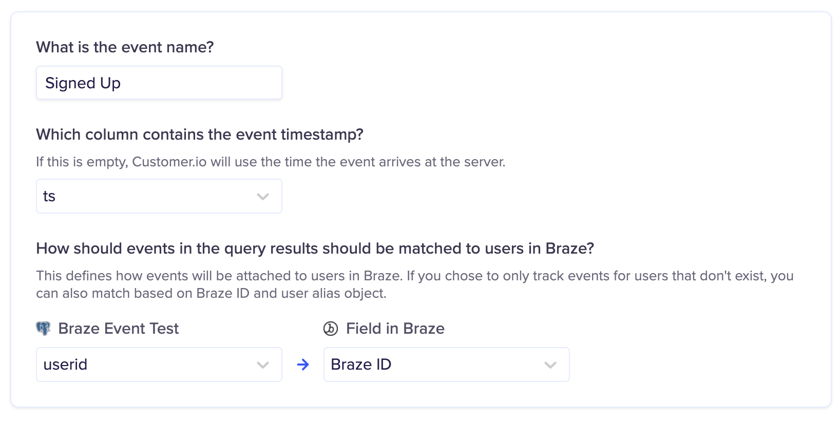 Record matching for events in the Hightouch UI