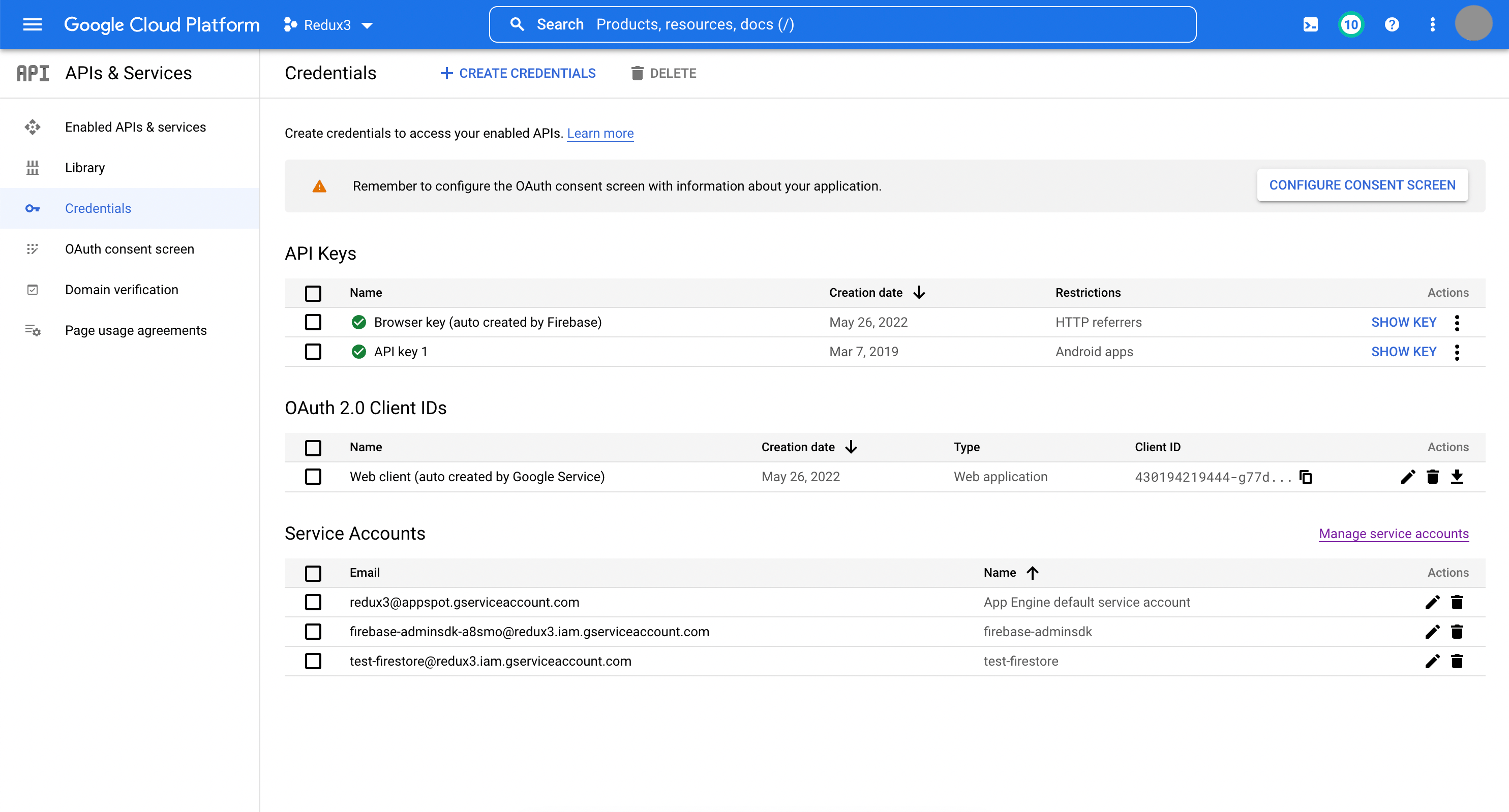 Firestore GCP Service Accounts