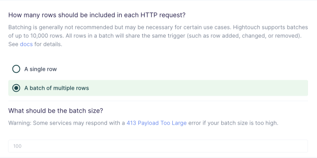 Setting up the HTTP Request destination in the Hightouch UI