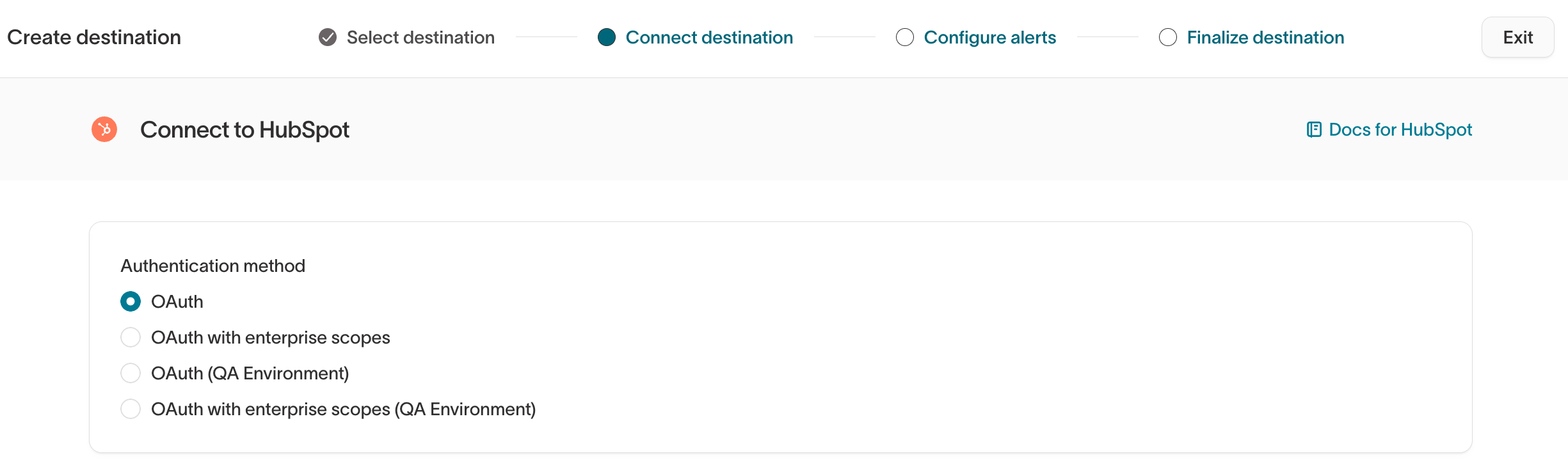 Authentication method selection