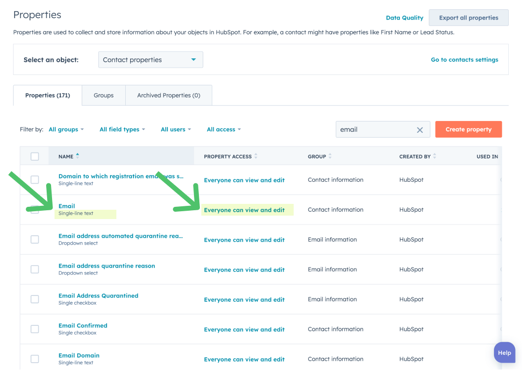 Inspecting a property's data type and access