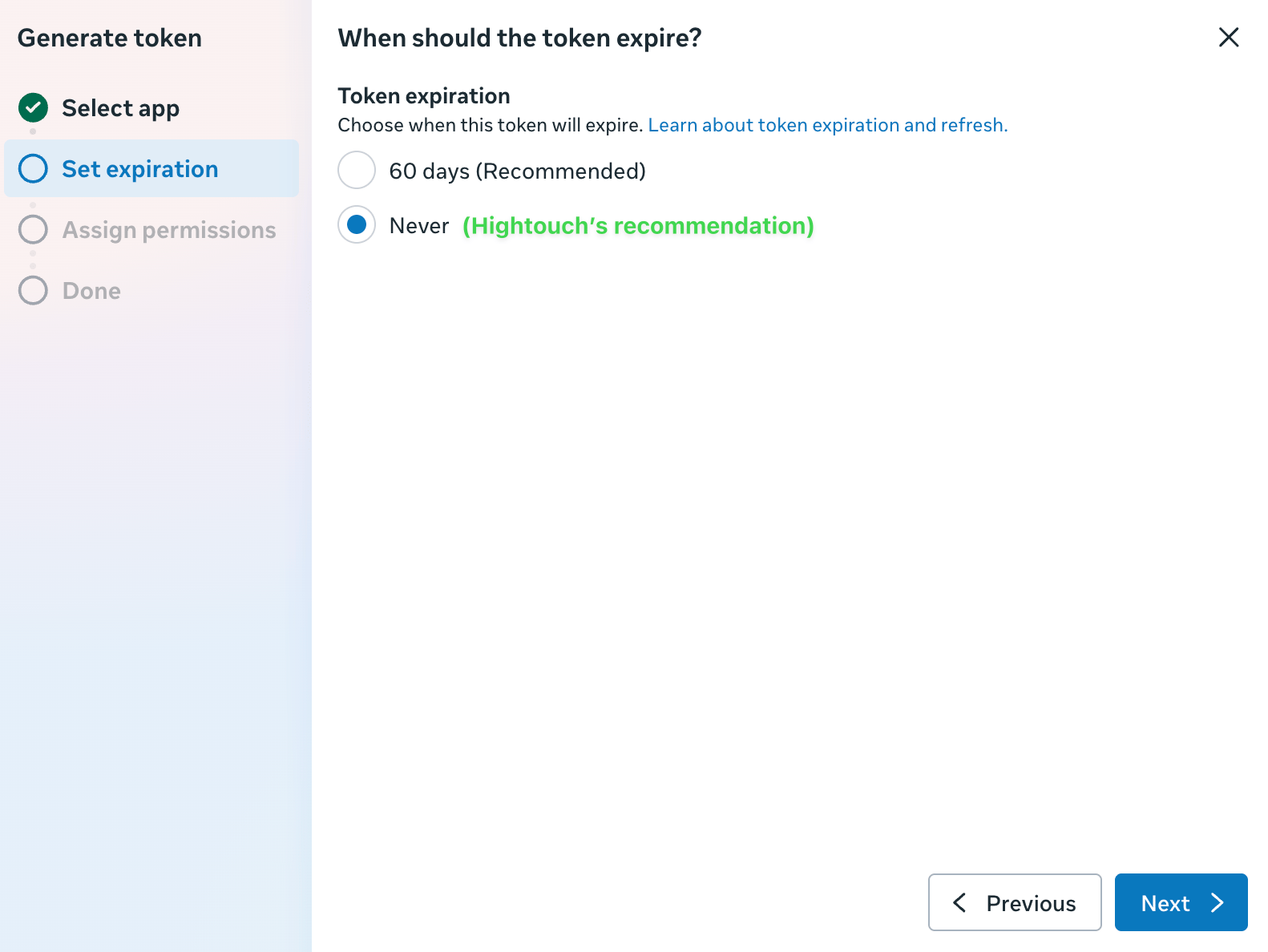 Screenshot of the Meta Business account UI