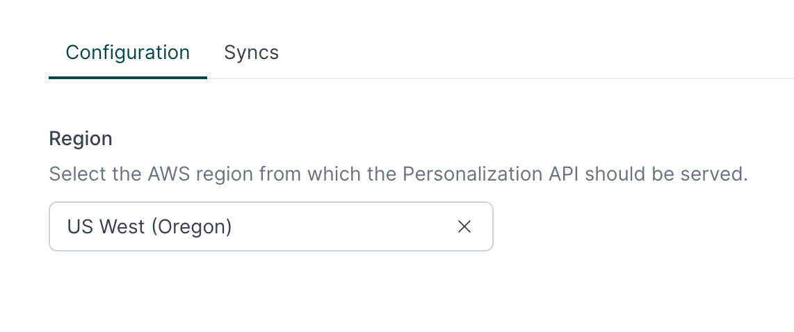 Personalization API destination configuration