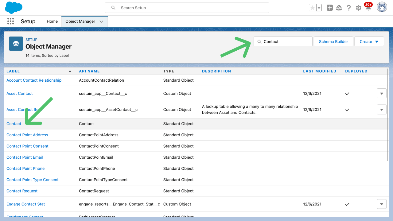 Search for objects in the Object Manager