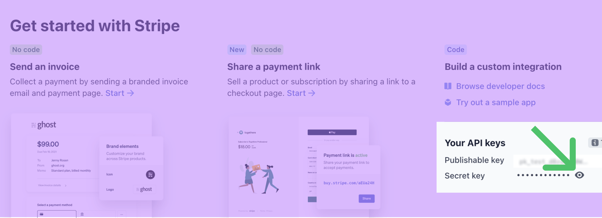 API key on the Stripe dashboard