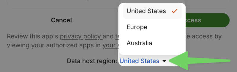 Selecting Intercom hosting region