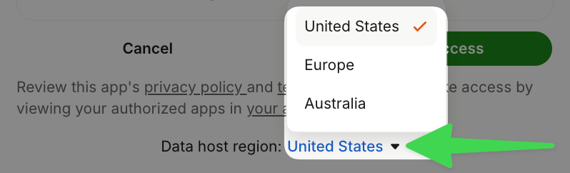 Selecting Intercom hosting region