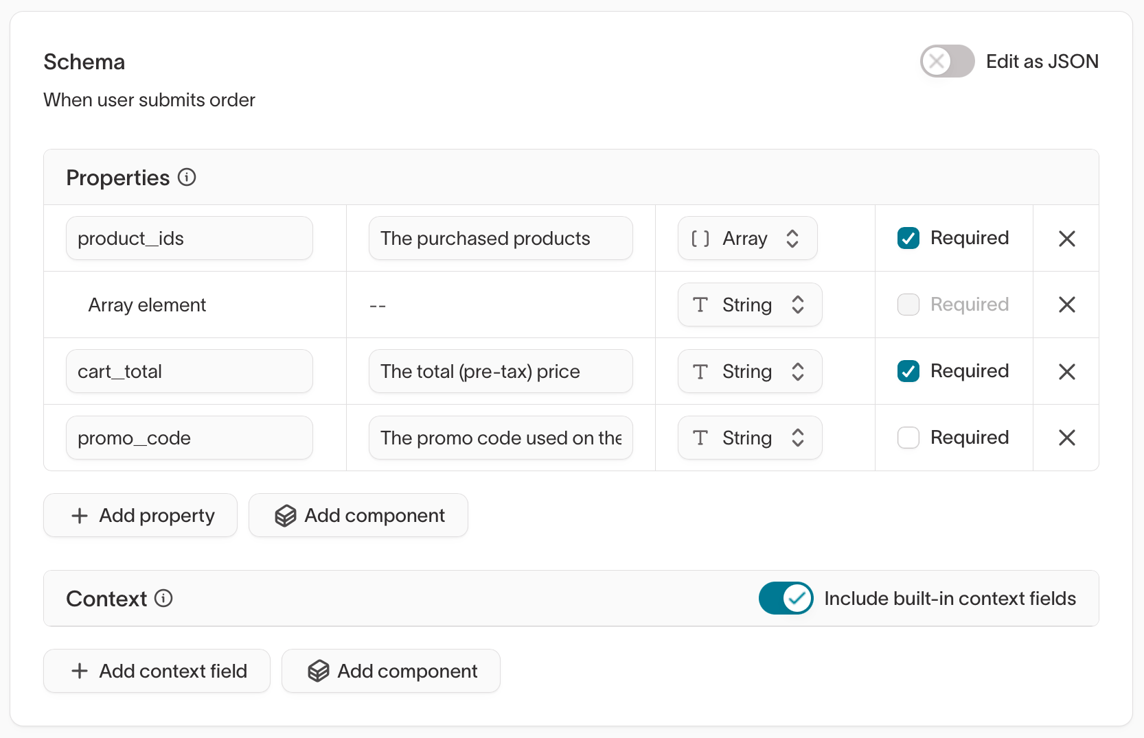 New contract schema