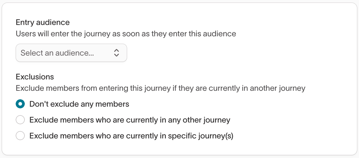 Audience-based start configuration