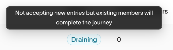 Draining status chip on a journey
