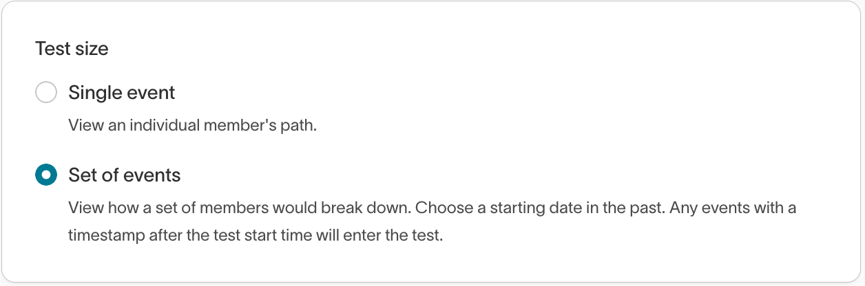 Select a test size
