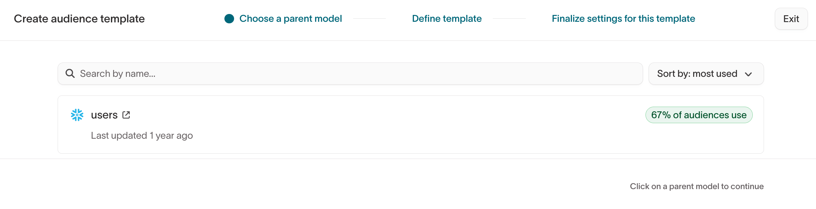 Choose a parent model