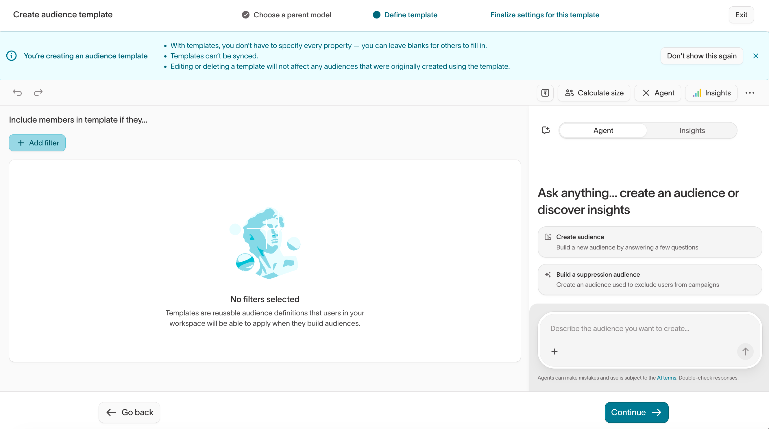 Define the audience template