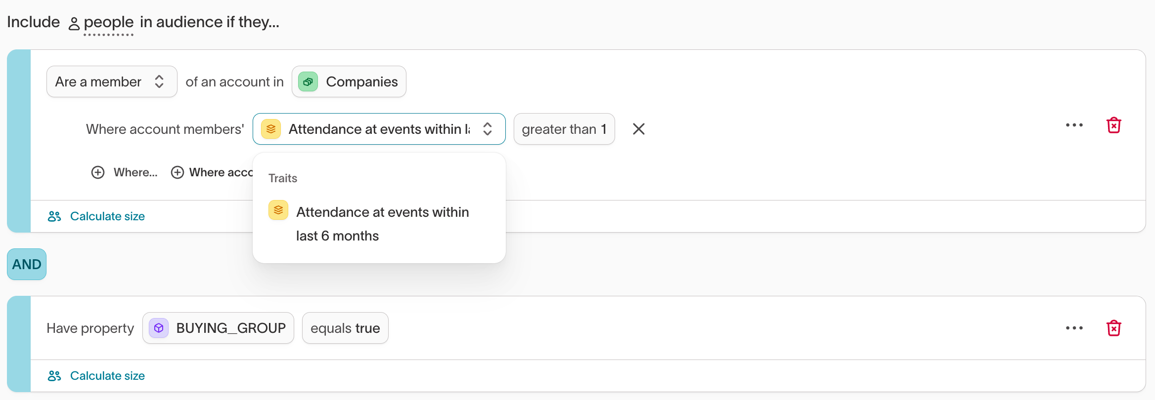 Account management audience example