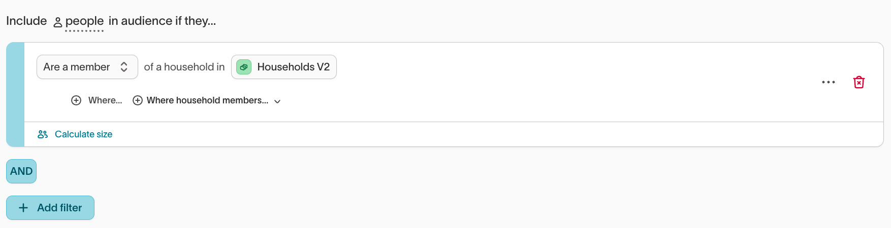 Schema labels in audience filtering