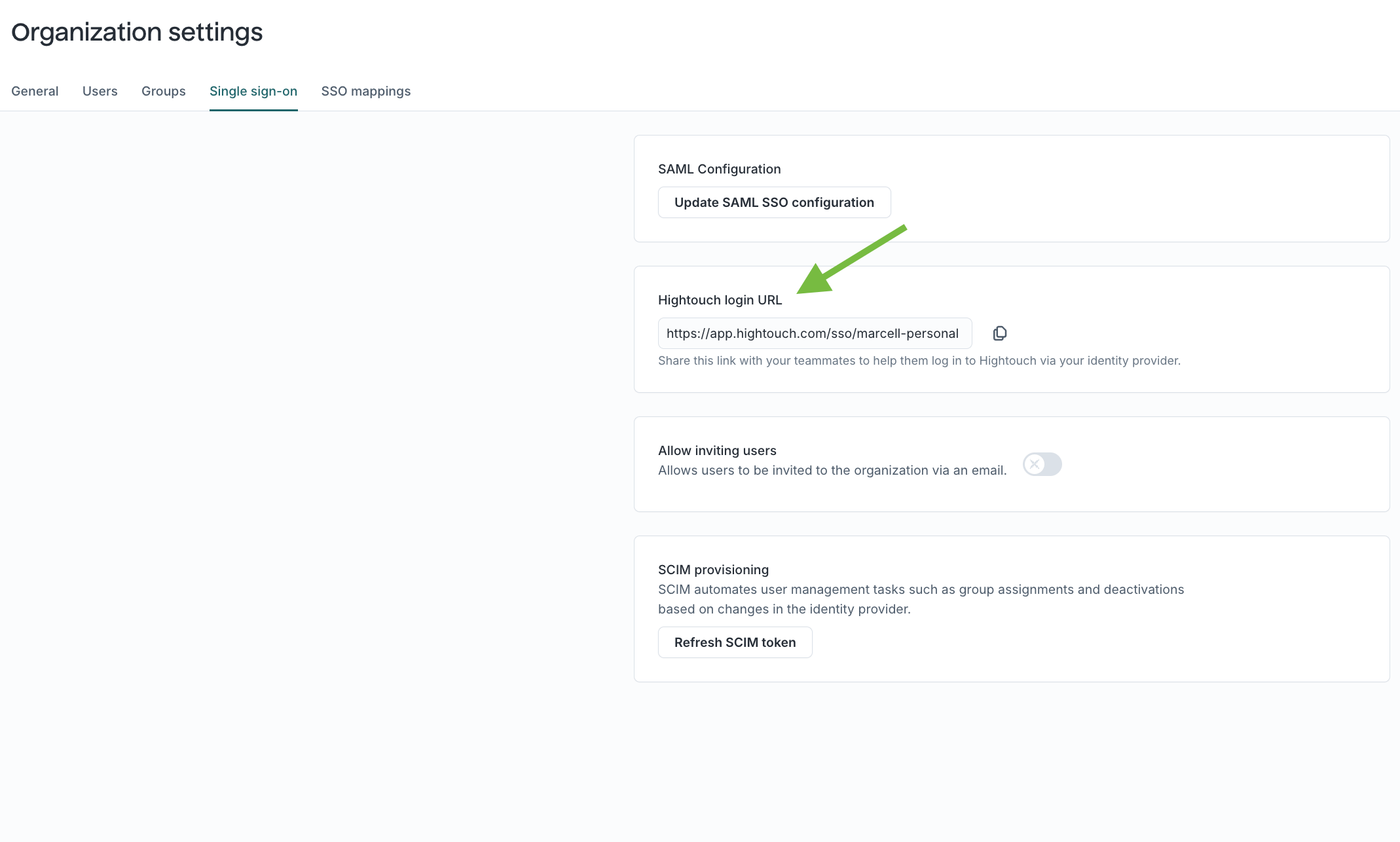 Single sign-on link
