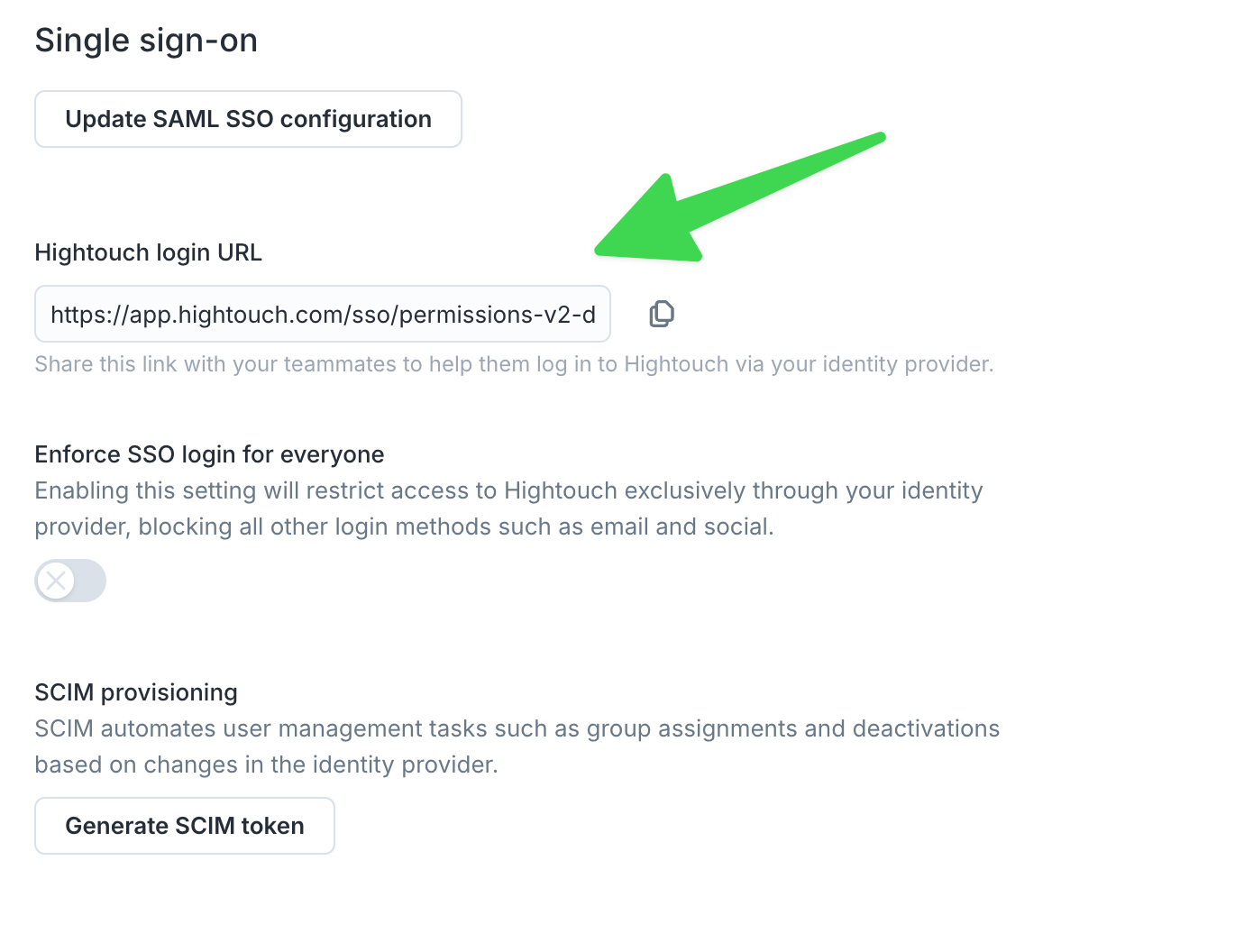 Single sign-on link